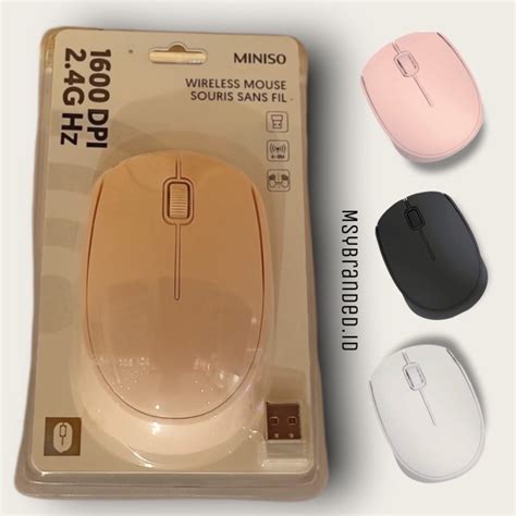 Jual Wireless Mouse Miniso 24g Hz Black Pink White Shopee Indonesia