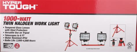 Hypertough 1000 Watt Corded Halogen Twin Head Tripod Work Light Model 8625