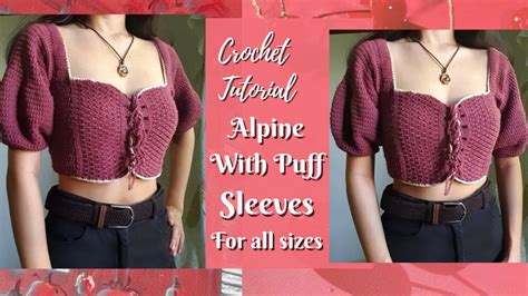 Easy Crochet Top Alpine Puff Sleeves For All Sizes Youtube