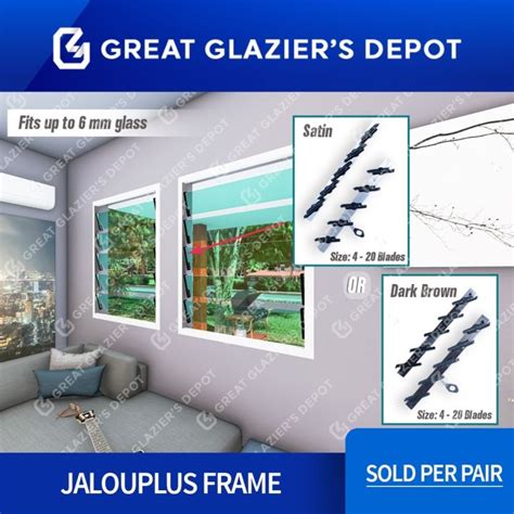 Jalouplus Jalousie Frame Blades For Louver Window Pair Left And