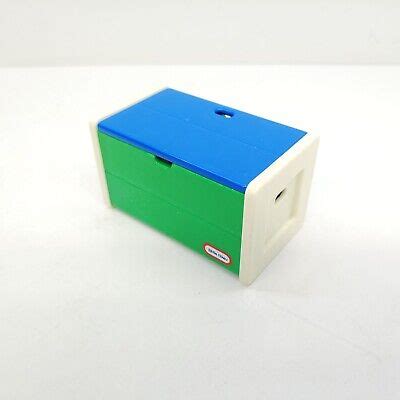 Little Tikes Dollhouse Toy Box Chest Green Blue Lid Made in USA 3.5 ...