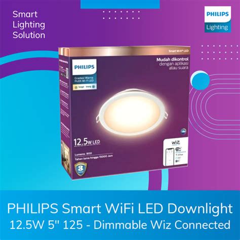 Promo Philips Lampu Downlight Smart Wifi LED 12 5W Dimmable Wiz