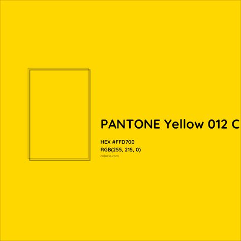 About PANTONE Yellow 012 C Color - Color codes, similar colors and paints - colorxs.com