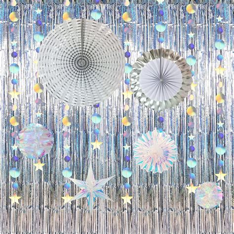 ZERODECO Iridescent Party Decorations With Hanging Honeycomb Ball