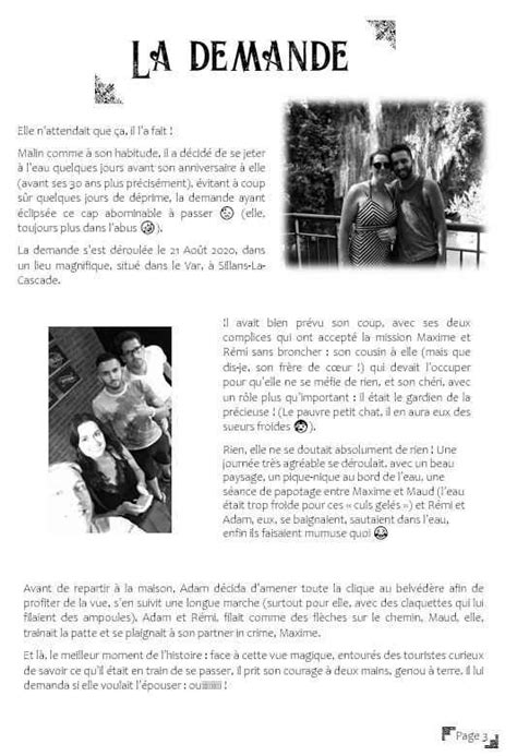 Gazette des mariés Journal de mariage Discours mariage Jeux mariage