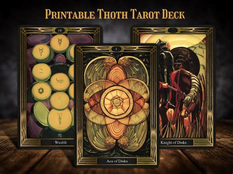 Printable Thoth Tarot Cards Pdf Digital Tarot Deck Gold Thoth Tarot