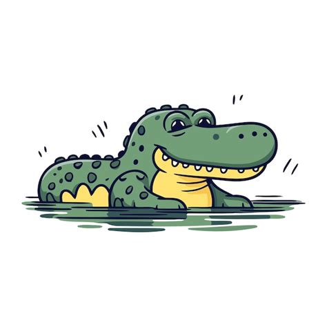 Premium Vector Crocodile Vector Illustration Cute Cartoon Crocodile