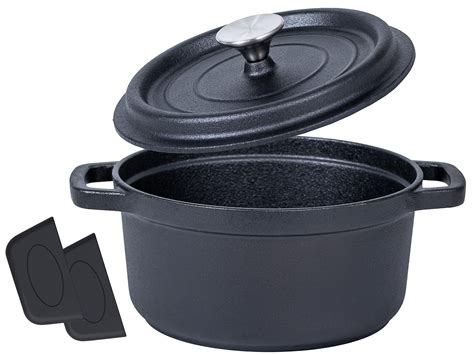 Bruntmor Qt Pre Seasoned Nonstick Cast Iron Dutch Oven With