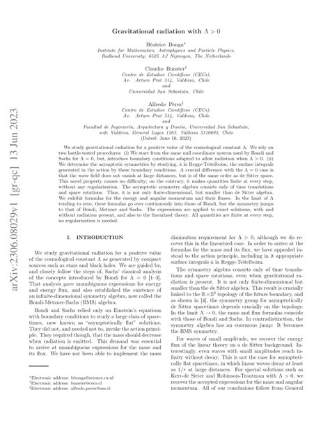 Pdf Gravitational Radiation With Lambda