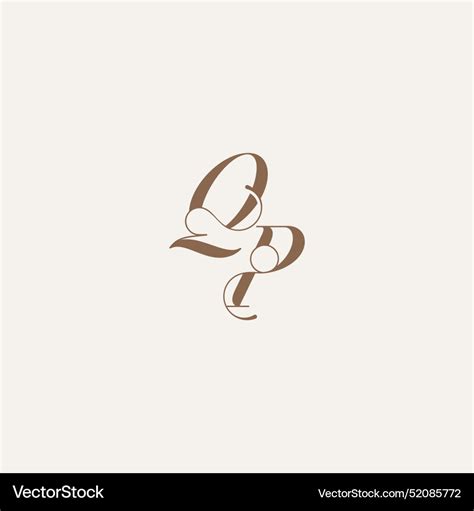 Initial Monogram Logo Wedding Concept Design Vector Image