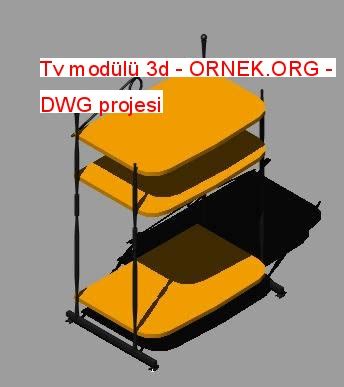 Proje Sitesi Raf ve çekmeceleri ile mobilya Autocad Projesi