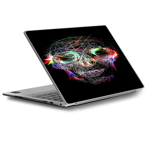 Skin Decal For Dell XPS 13 Laptop Vinyl Wrap Skull Wild Line Electric