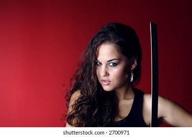 Beautiful Sexy Brunette Japanese Sword On Stock Photo 2700971 Shutterstock
