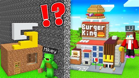 Jj And Mikey Cheated With Burger King Vs Subway House Build Battle In