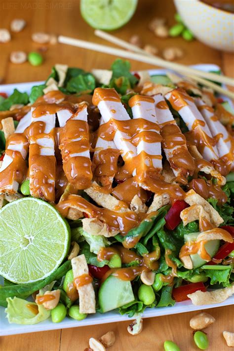 Thai Chicken Salad With Peanut Dressing Life Made Simple