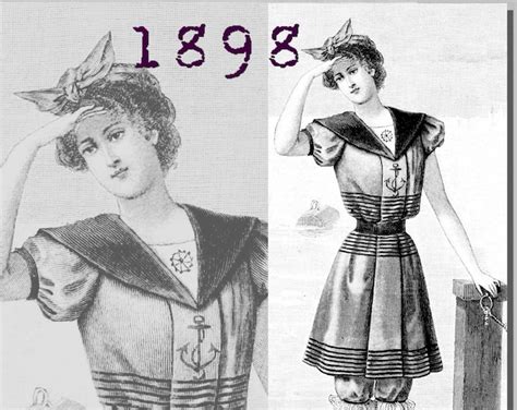 Bathing Costume For A Young Lady Victorian Reproduction Pdf Etsy Canada