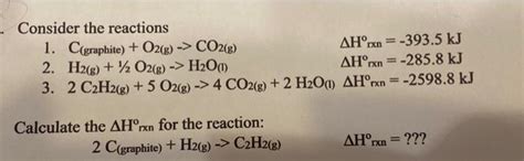 Solved Consider The Reactions 1 Cgraphite O2 G→co2 G