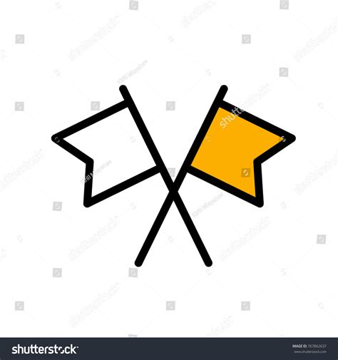 Flags Cross Vector Icon Stock Vector Royalty Free 767862637