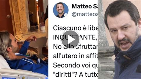 Salvini Si Scaglia Contro La Nascita Del Neonato Da Una Coppia Non