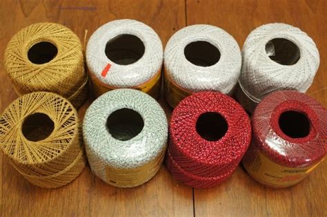 Crochet Thread Sparkly Metallic and Cotton Thread Size 10