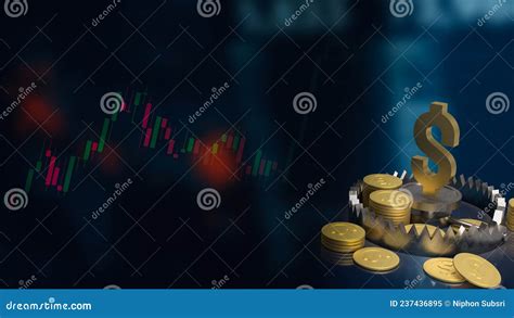 The Gold Dollar Symbol On Bear Trap And Coins For Business Concept 3d