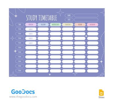 Free Study Schedule Templates For Google Docs And Sheets Thegoodocs