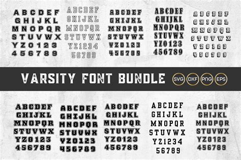 Varsity Font Svg Block Font Svg College Font University Etsy Uk