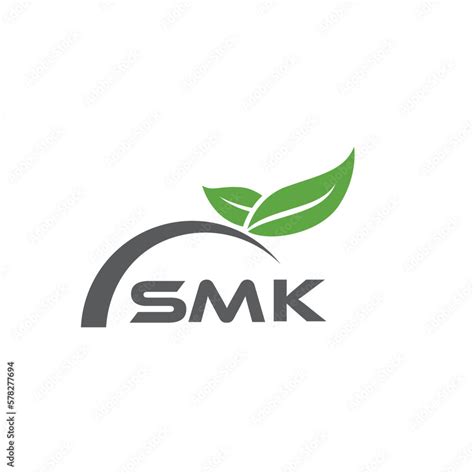 Smk Letter Nature Logo Design On White Background Smk Creative