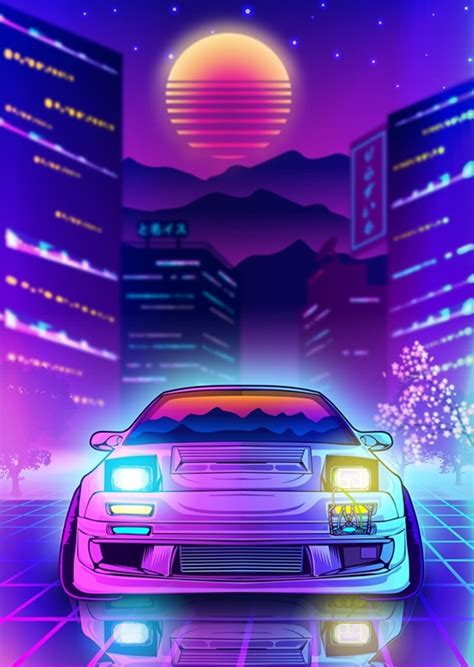 Jdm Mazda Rx7 City Neon Posters And Prints By Ilham Purnama Printler