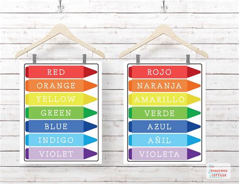 Colors Poster Colors Of The Rainbow Spanish Poster Dual Language