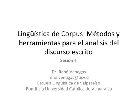 Ppt Ling Stica De Corpus M Todos Y Herramientas Para El An Lisis Del