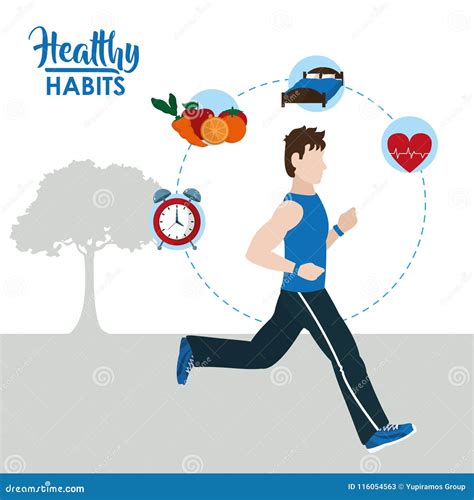 Healthy Habits Design Royalty Free Illustration