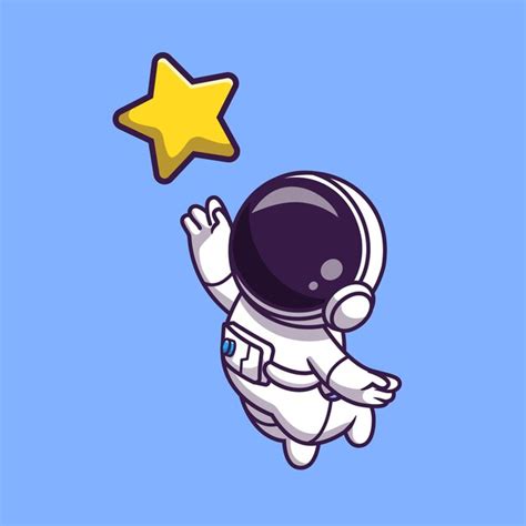 Astronauta Flotando Con Globos Cartoon Vector Icon Illustration Concepto De Icono De Tecnología