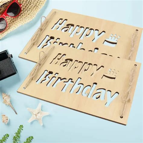 Ornement De Carte En Bois Joyeux Anniversaire Cadeau En Esp Ces Pour