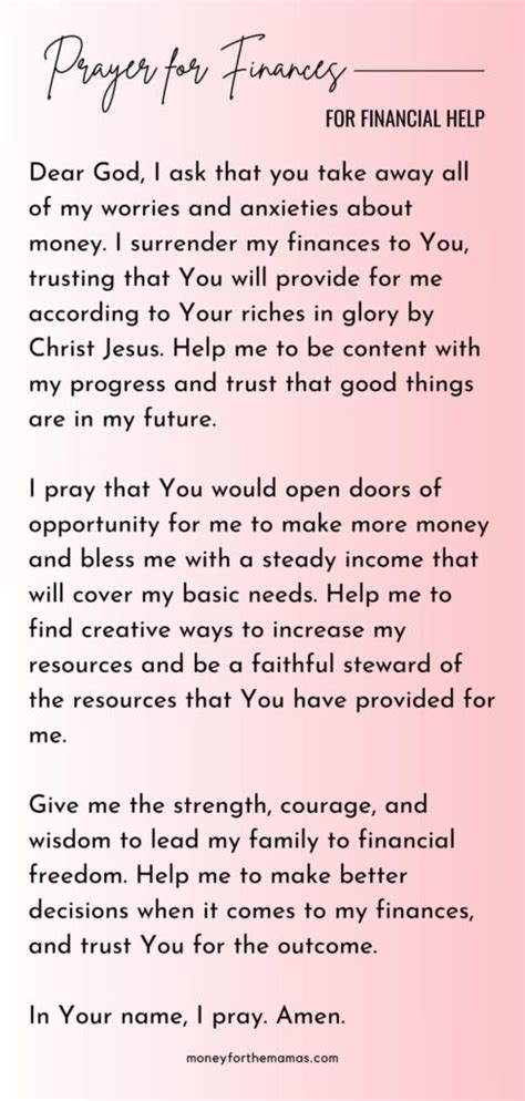 compelling prayers  finances