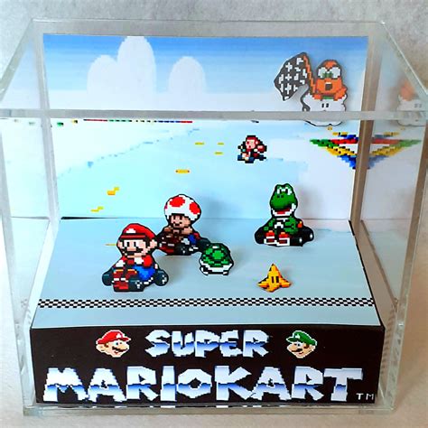 Super Mario Kart Cube Diorama 3d Videogame T For Gamer Etsy