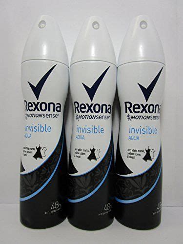 Set Of 3 Rexona Invisible Aqua Deodorant Antiperspirant Spray Women 150