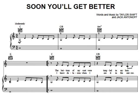 Taylor Swift Soon You’ll Get Better Free Sheet Music Pdf For Piano The Piano Notes