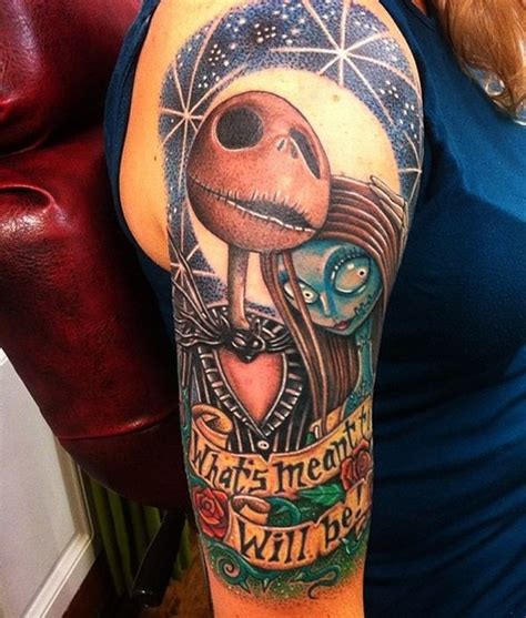 Upper Arm Nightmare Before Christmas Tattoos Ideas Christmas Tattoo