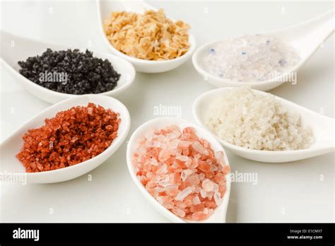 Variety Of Different Sea Salts Stock Photo Alamy