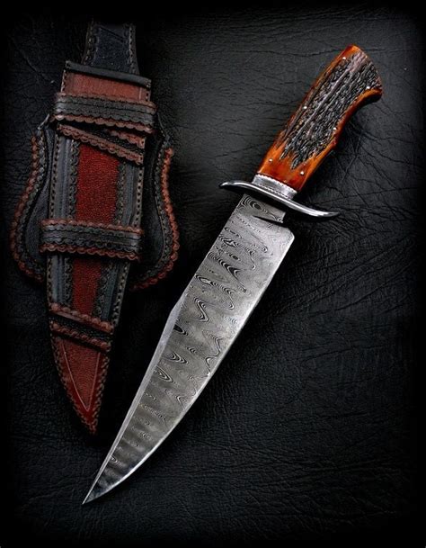 Custom Handmade Damascus Steel Bowie Knife Susa Knives