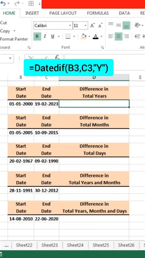 Excel Tips And Tricks In Excel Get Date Difference From Date Excel Tutorials In Hindi Excel