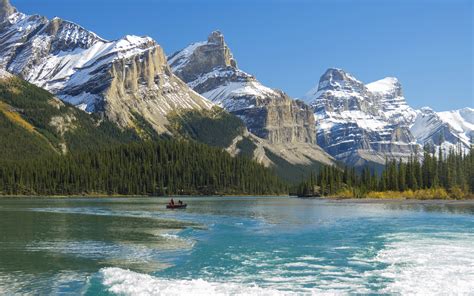 Descargar fondos de pantalla Maligne Lake 4k montañas canadá puntos