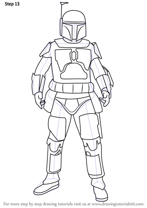 Learn How To Draw Boba Fett From Star Wars Star Wars Step By Step