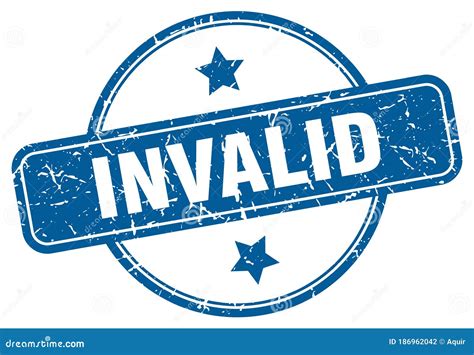 Invalid Stamp Invalid Round Vintage Grunge Label Stock Vector