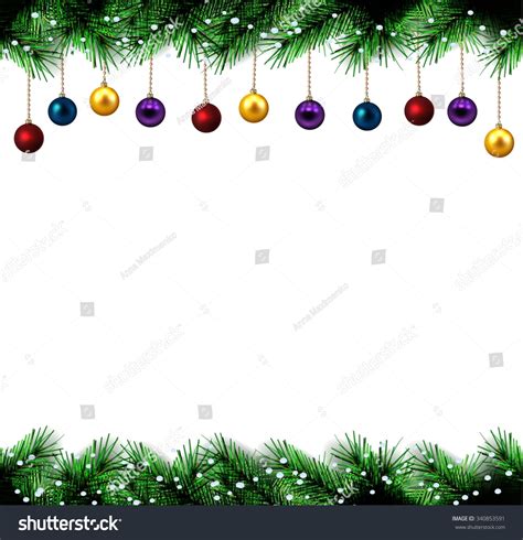 Festive Christmas Tree Vector Border Stock Vector 340853591 - Shutterstock