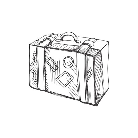 Premium Vector Hand Drawn Sketch Of Vintage Suitcase Isolated On