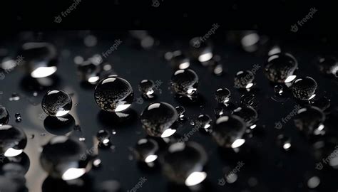 Premium Photo | A black background with water droplets on it