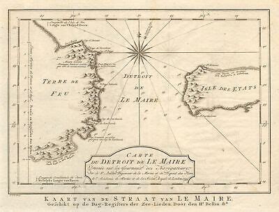 Carte Du D Troit De Le Maire Strait Tierra Del Fuego Bellin Schley