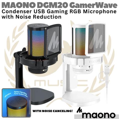 Promo MAONO DGM20 Condenser USB Gaming RGB Microphone + Noise Canceling ...